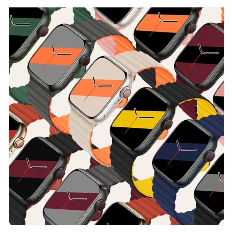 แม่เหล็กกีฬาซิลิโคนสําหรับ Apple Watch 10 46 มม.42 มม.2 49 มม.สร้อยข้อมือ iWatch 9 8 7 6 5 4 SE 45 มม.41 มม.40 มม.44 มม.เข็มขัด