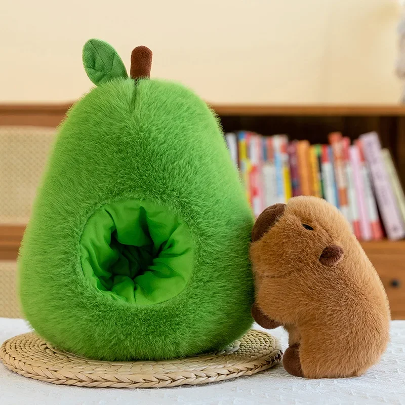 Avocado Capybara Doll Plush Toy Soft Animal Water Porpoise Mouse Plush Kapybara Toys Children's Gift Capibala Sleeping Pillow