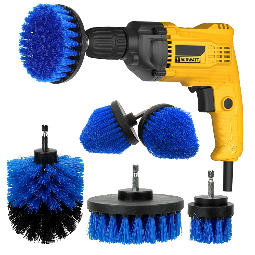 Drill Brush Attachments Set Polish Sponge Power Scrubber Brush All Purpose Clean For Grout Tiles Sinks Bathtub Bathroom Kitchen