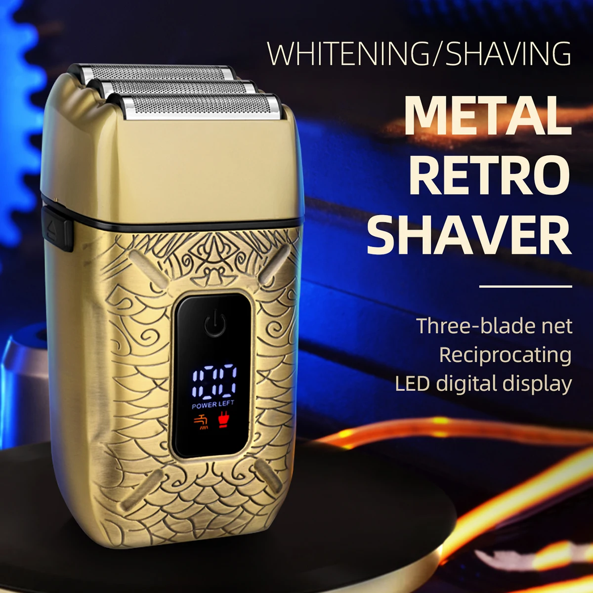 KIKIDO Shaver Professional Razor Waterproof Shaving Machine Rechargeable Beard Trimmer Transparent Shaving Machine for Men