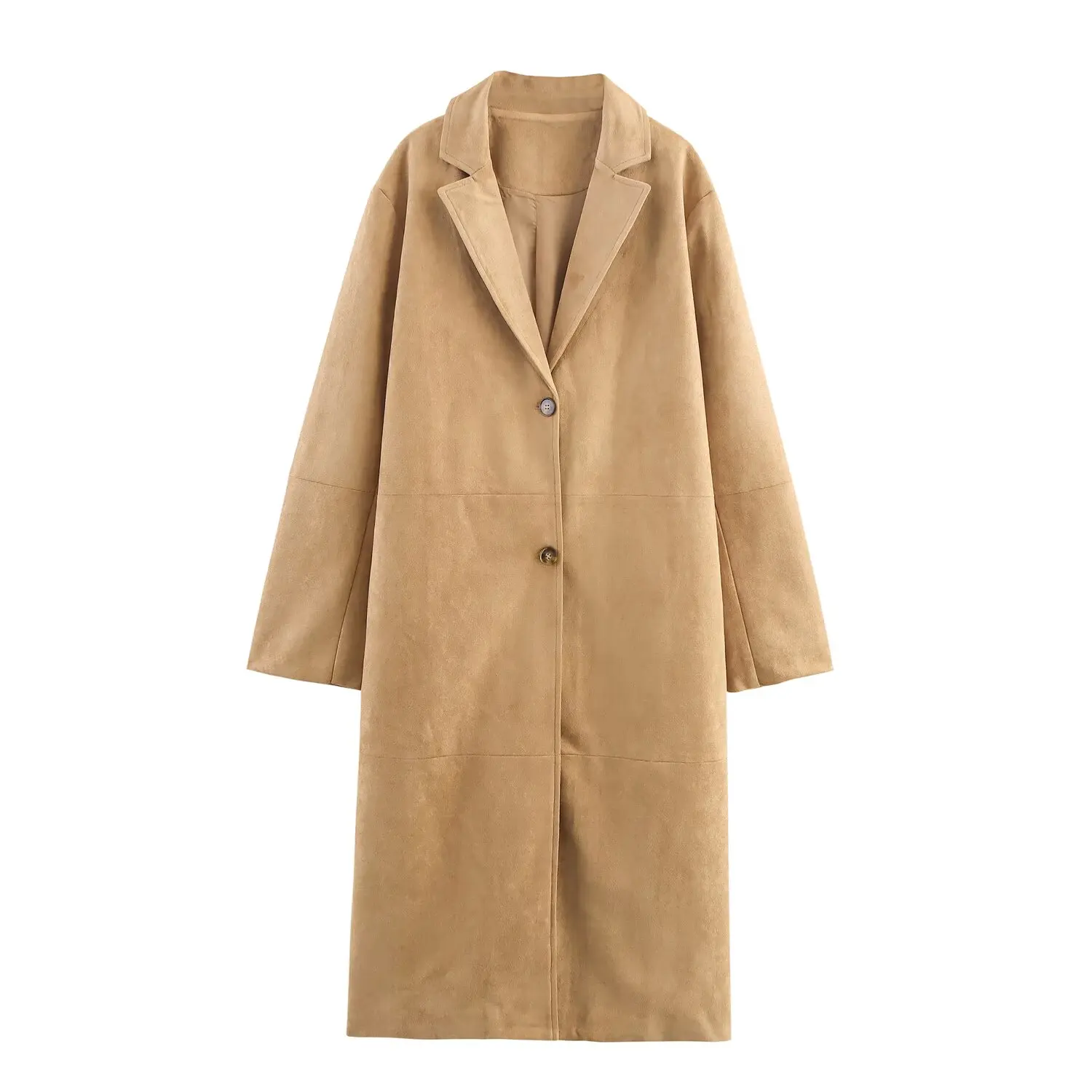 

2025 New Women's Clothing European and American Style Fashion Temperament Long Sleeve Suede Solid Color Coat