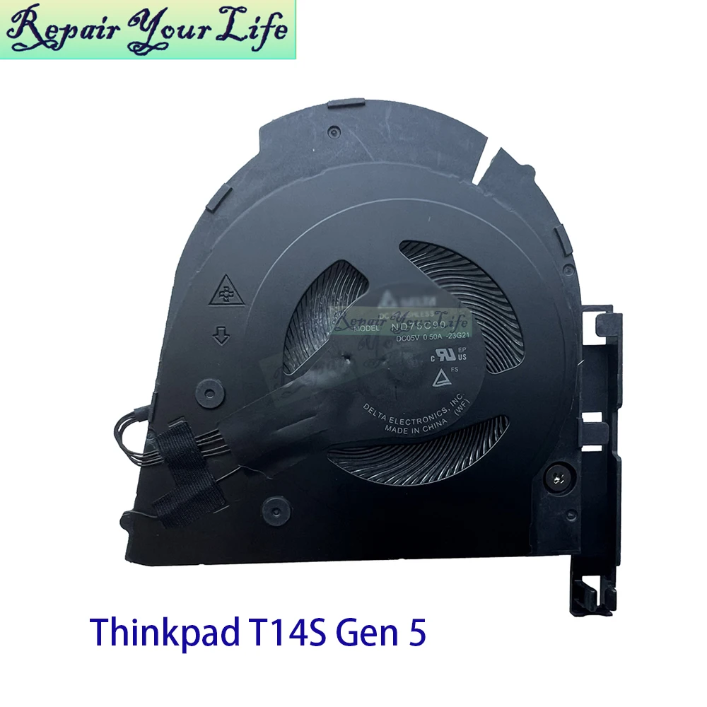 Laptop Cooling CPU Fan For Lenovo ThinkPad T14s Gen 5 21LS, 21LT ND75C90-23G21 5H41B77432 Cooler Processor Radiator 5 Volt Fans