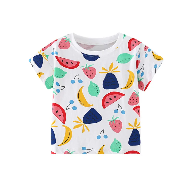 

Summer Fruits Printed Girls T-Shirts 4-7T Short Sleeve Kids Tees Tops Baby Costume Children's Clothes