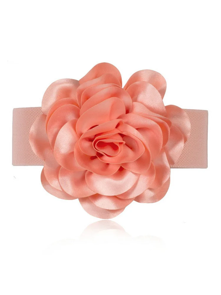 3D Flowers Women Belt Solid Color Versatile Elegant Patchwork Fashion New 2023 Female Chic Style Female Clothes 15KB4668