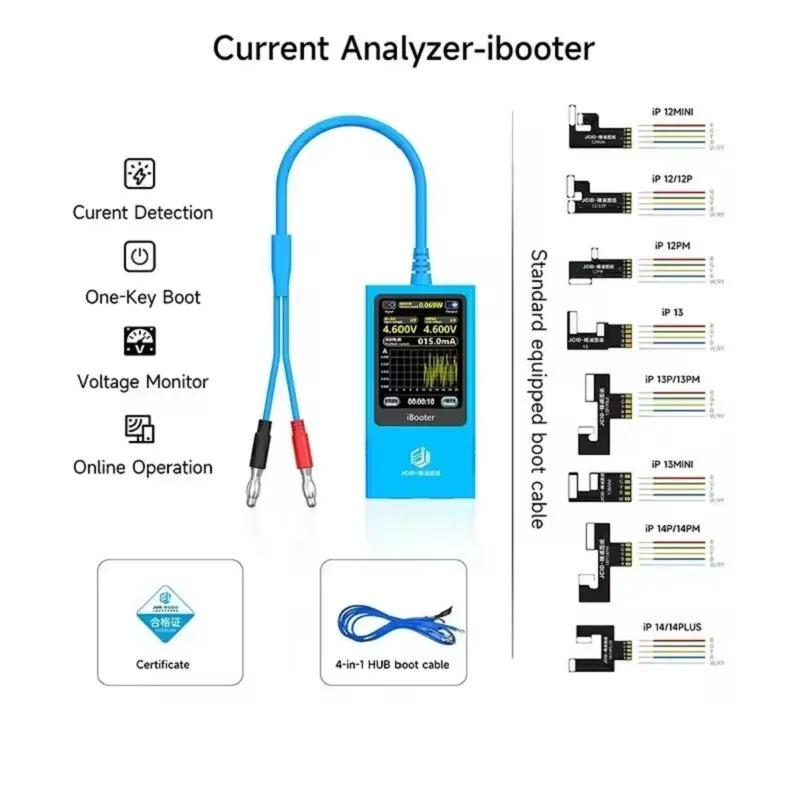 JCID iBoot Drawing Current Analyzer Phone Repair Tool For Precision Fault Date Diagnosis Boot Voltage Real-time Graph Display