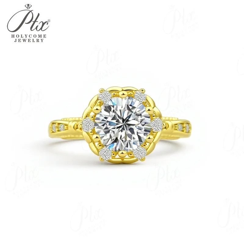 925 Sterling Silber Ring Moissanit 1,5CT D-Farbe Charm-Schmuck für Damen Ehering Hochwertiges Geschenk Feiner Schmuck Großhandel – Detail 2
