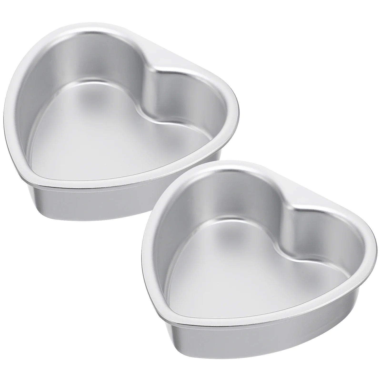 

2 Pcs Heart Cake Mold Pop Pan Flan Molds for Baking Solid Bottom Shaped Pans Aluminum Alloy Cheesecake Deep Oven