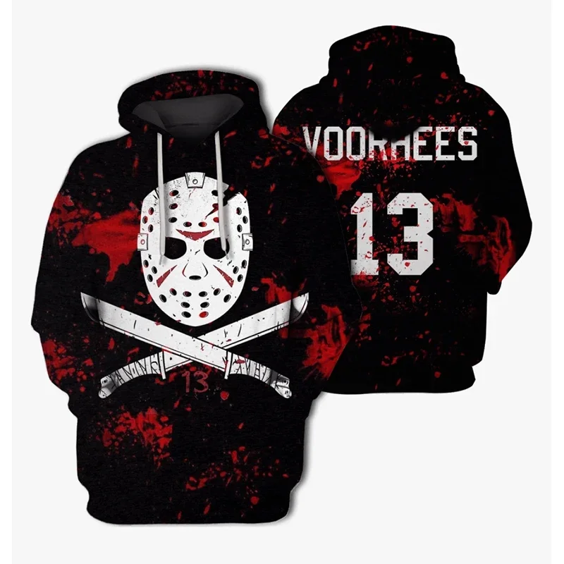 Friday 13th Sweatshirts 3D print Hoodies Men/women  Fashion Long Sleeve Sweatshirts Cool Harajuku Streetwear adult hoodie coat