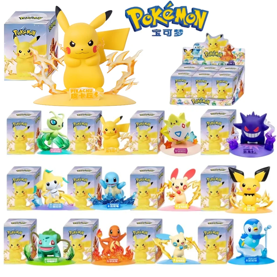 

2026@12 style Pok é mon Action Dolls Pikachu Blind Box Anime Models Desktop Decorations Pok é mon Toys Children's Birthday Gifts