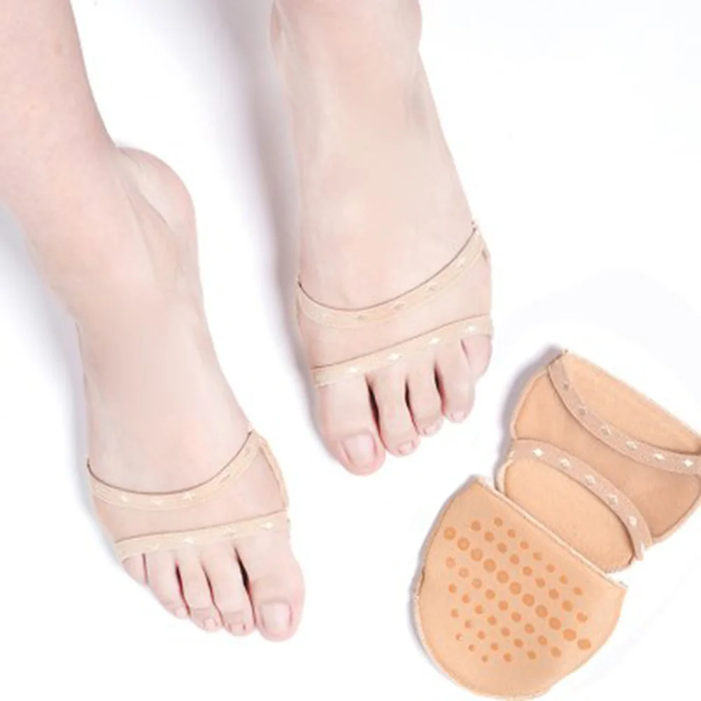 

1 Pair Peep-Toe Forefoot Cushion Insoles For High Heels Ultra Soft Invisible Sponge Pad Anti-Slip Massaging Foot Protector Warm