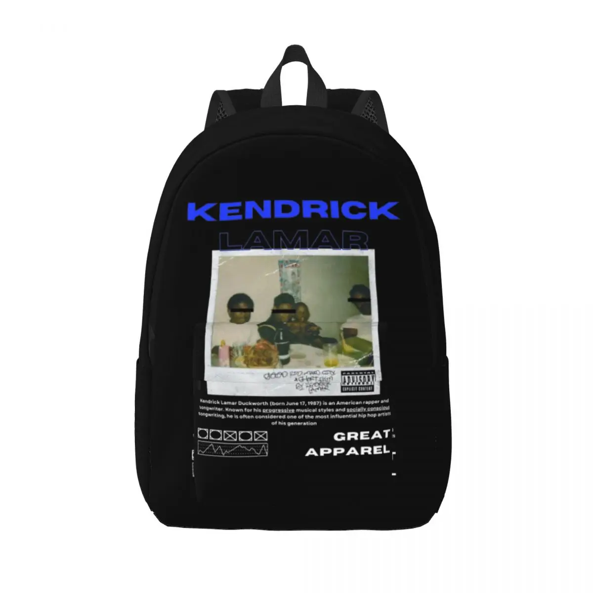 Kendrick Lamar Vintage Rapper Backpack for Men Women Cool Student Work Daypack old school Laptop Computer Canvas Bags Gift