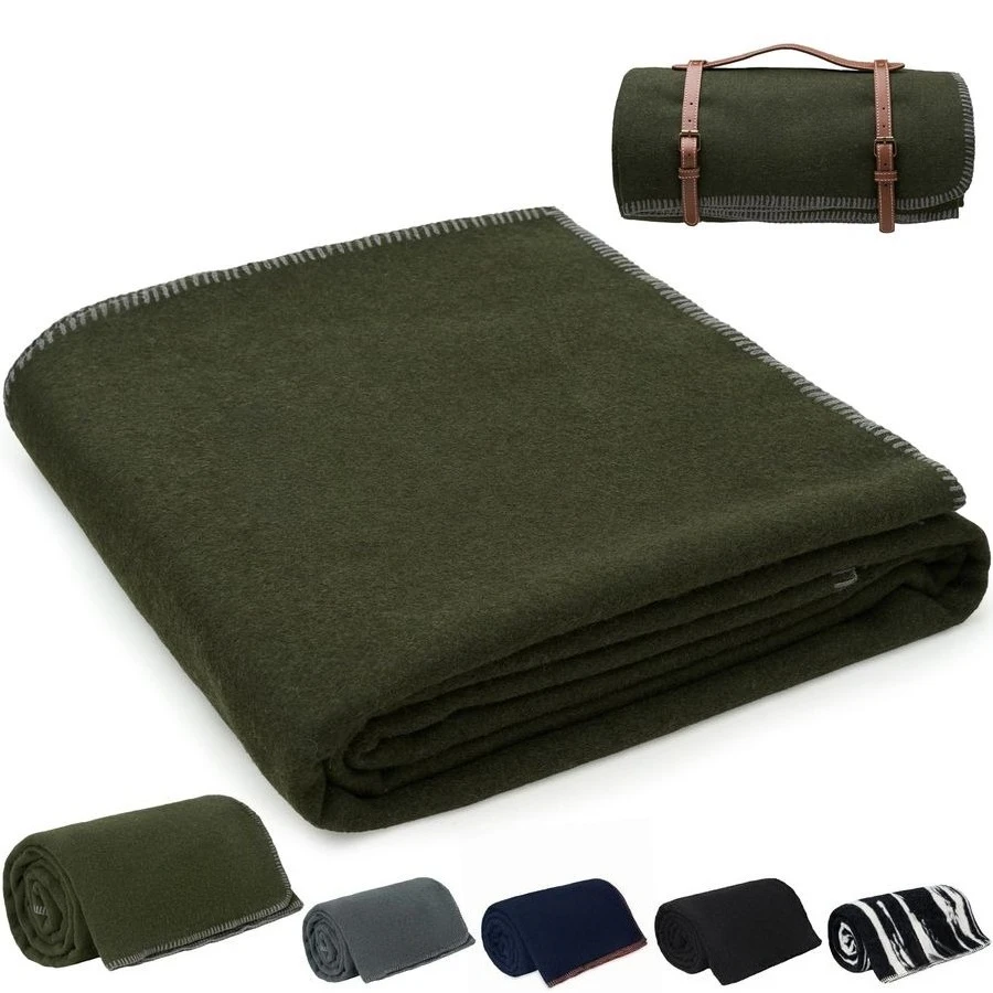 

Wool Blanket, 62" x 86", Warm, Thick, Washable, Military Wool Blanket, Great for Camping, Outdoors, Sporting Events, Survival