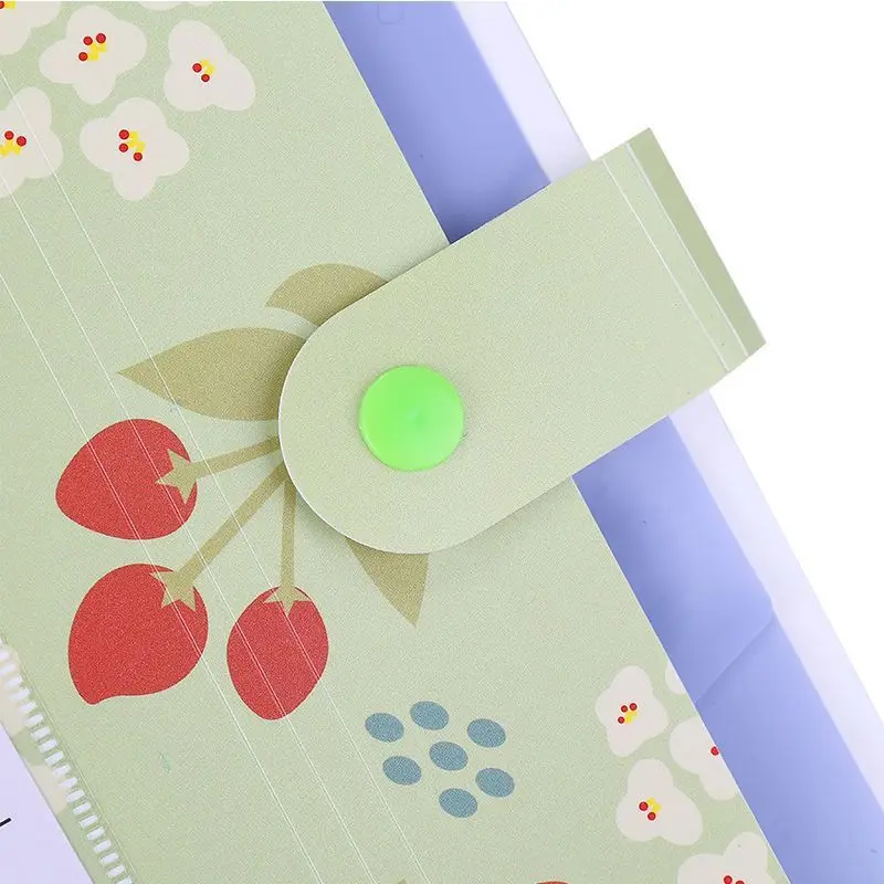 Multi-Layer A4 Flower File Folder Candy Color 6/8 Grids Organ Bag Simple Korean Large Capacity Office Stationery File Bags
