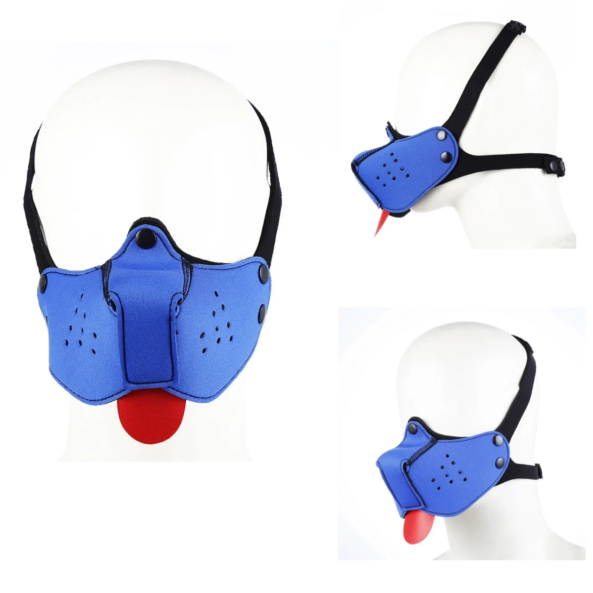 Sexy Role Play Costumes of Men Women Puppy Cosplay Games Headgear Half Face Fetish Mask for Halloween Puppy Party Accessories