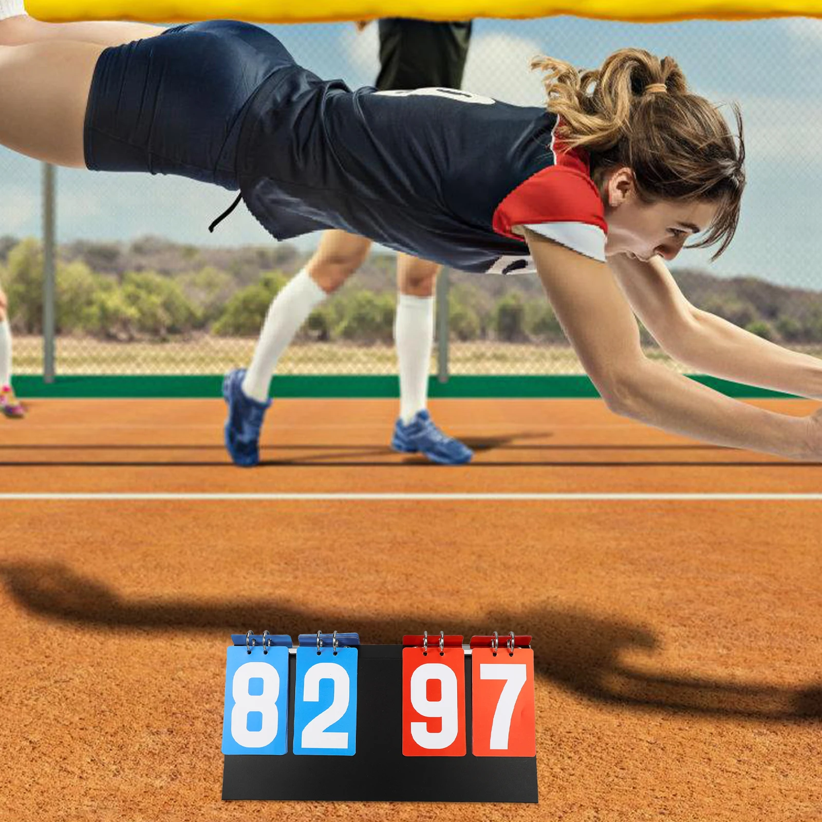 

Portable Basketball Scoreboard Tennis Scores Keeper Reusable PVC 99 Points System Durable Design Sports