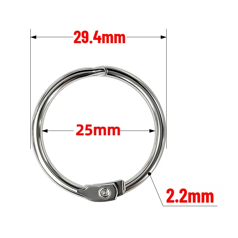 10Pcs Silver Metal Binder Rings 25mm Loose Leaf Book Rings for Notebook Diary Office School Supplies DIY Albums