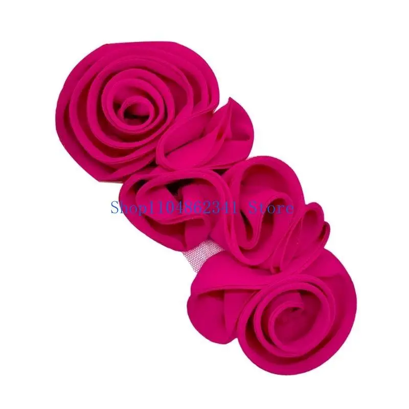 

5asd Elegant Rose Flower Applique for Evening Gown Banquet Dresses Sewing On Patches for Handcraft Project Scarf Clothing Hat