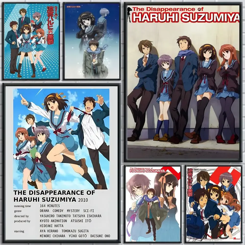 Anime The Disappearance of Haruhi Suzumiya Poster HD Self-Adhesive No Residue After Removal Ideal for All Kinds of Wall Decor