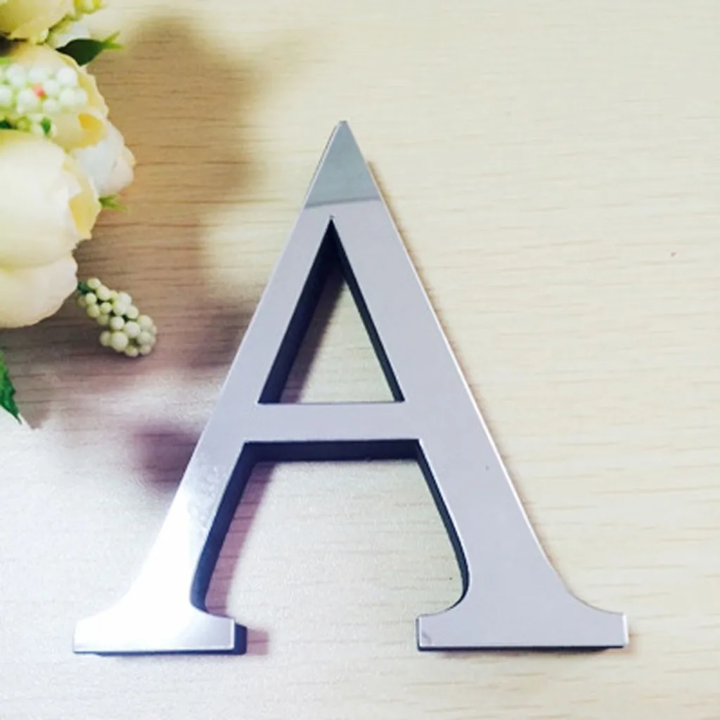 10/15cm English Letters Mirror Wall Sticker 3D DIY Acrylic Alphabet Logo Art Mural Home Party Wedding Wall Decor Accessories