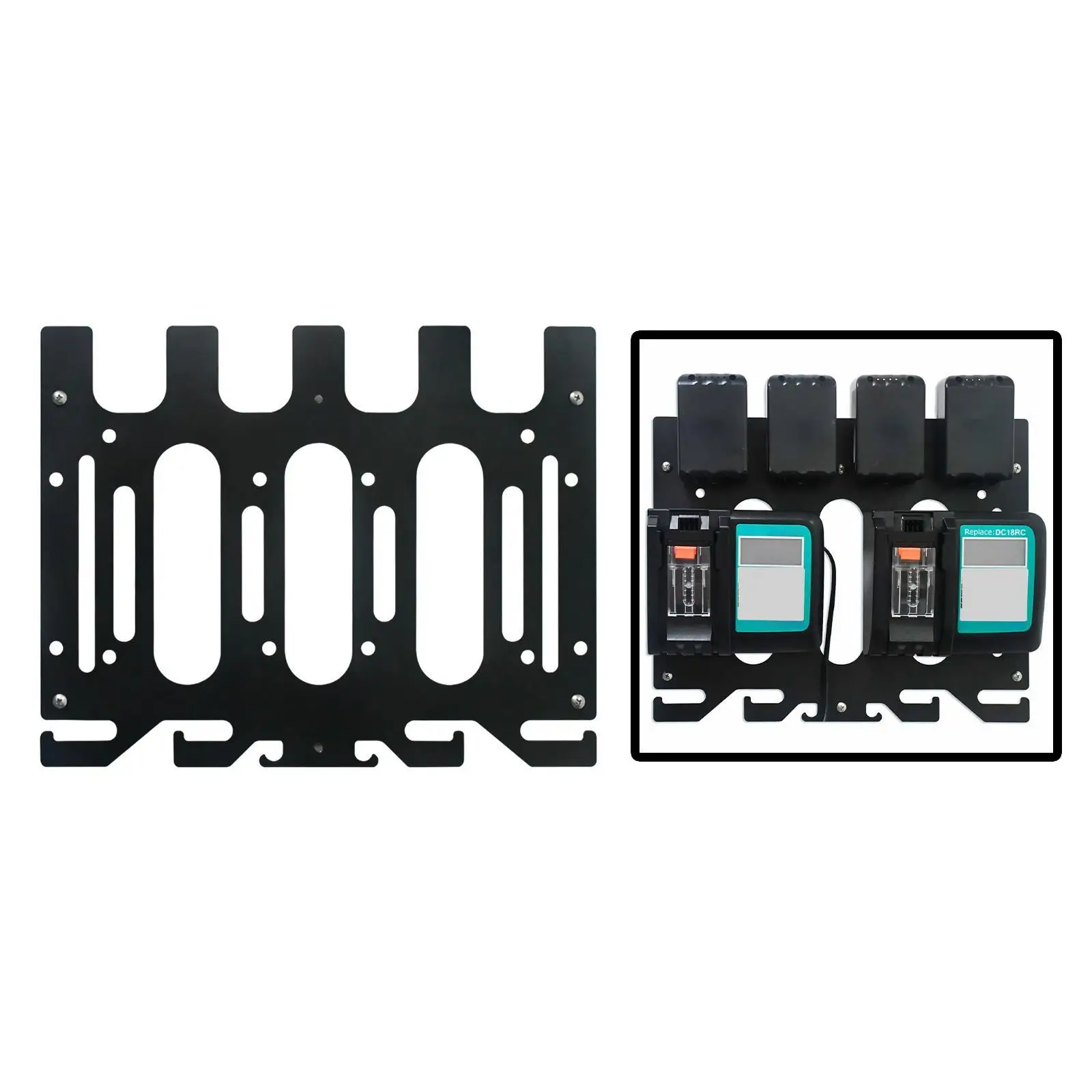 Power Tool Storage Rack Compartment Utility Metal Tool Equipment Drill Battery Power Tool for Gift Garage Workshops Tool Rooms