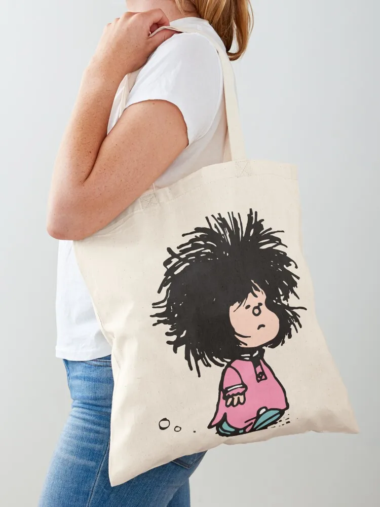 

Mafalda with newly-raised disheveled nightgown Quino argentina cartoon Tote Bag bags for women Women's beach bags shopper bags