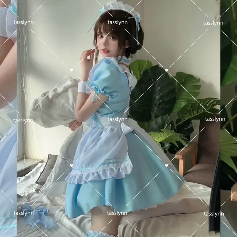 لوليتا خادمة تأثيري اللباس للنساء ، الأصلي الأزرق ، مثير ، المهوس ، هالوين ، الفتيات ، النساء