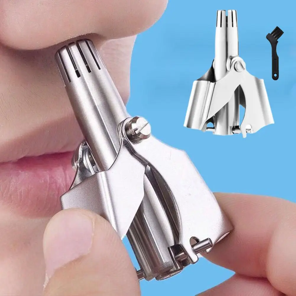 Nose Hair Cleaner Stainless Steel Shaving Cleanup Clean Hair Portable God Washable Nose Lightweight Manual Trimmer Hair Nos P1G4