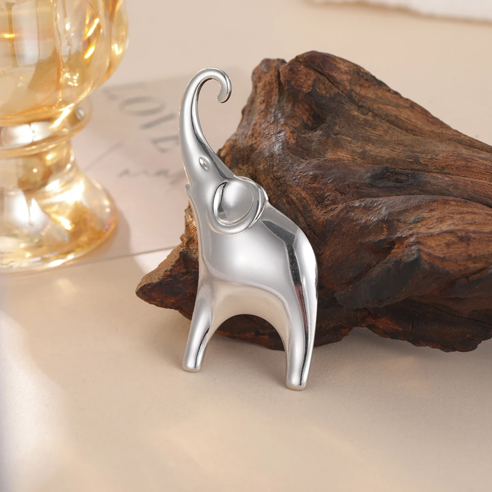 Dawapara Good Luck Elephant Brosche Pin Afrika Tier Totem Minimalistische Accessoires Broschen aus Edelstahl – Detail 14