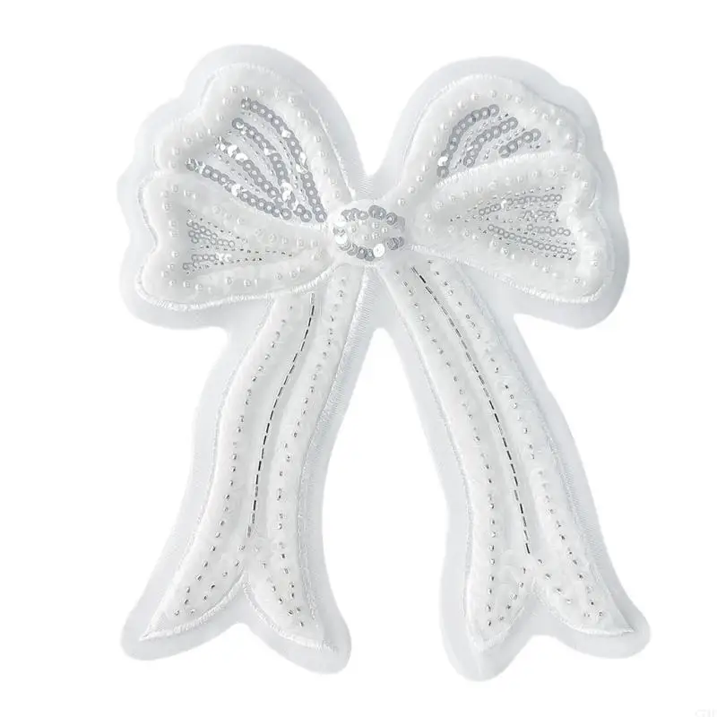 C71F 자수 Bowknot 모양 아플리케 만들기 옷 셔츠 스웨터 봉제 패치