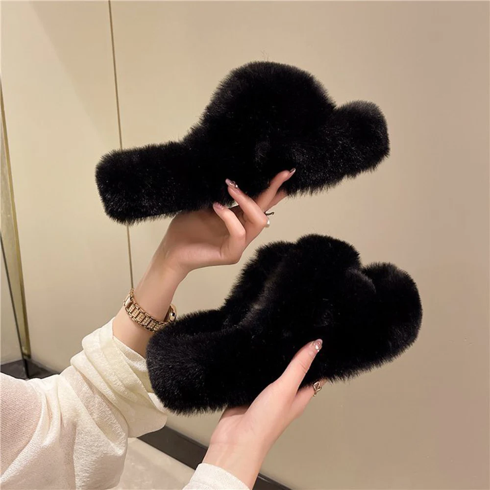 Fuzzy slippers for women to wear outside