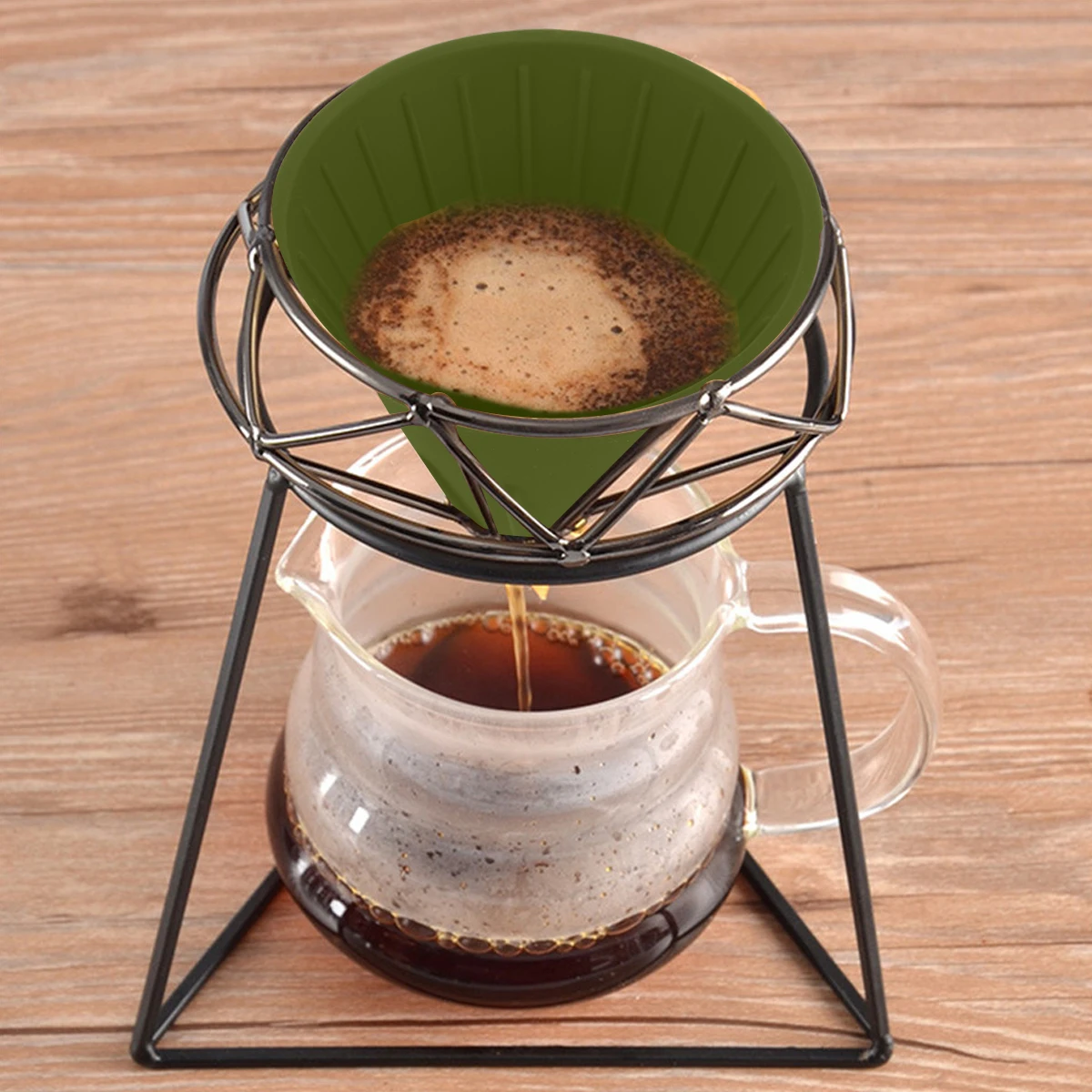 

Reusable Coffee Funnel Drip Filter Cone Silica Gel Kitchen Tool Practical Durability Easy Cleaning Home Travel