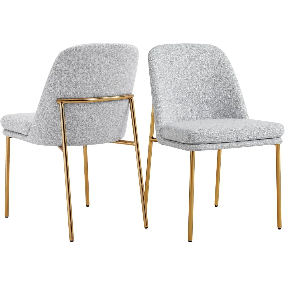 

Modern Dining Chair Set (two Pieces), Metal Dining Chairs, Light Gray