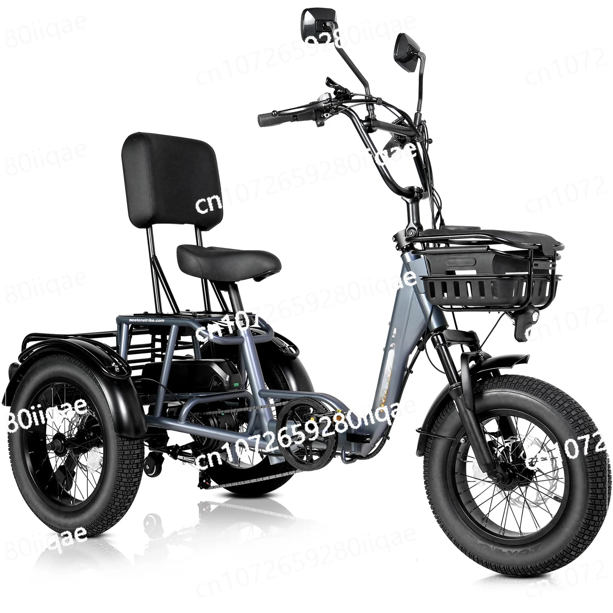 

Meetone Breez Folding Electric Trike750W 20AH Lithium Battery Electro Trike Reversing Function 18*4-in Fat Tire Mountain E-Trike