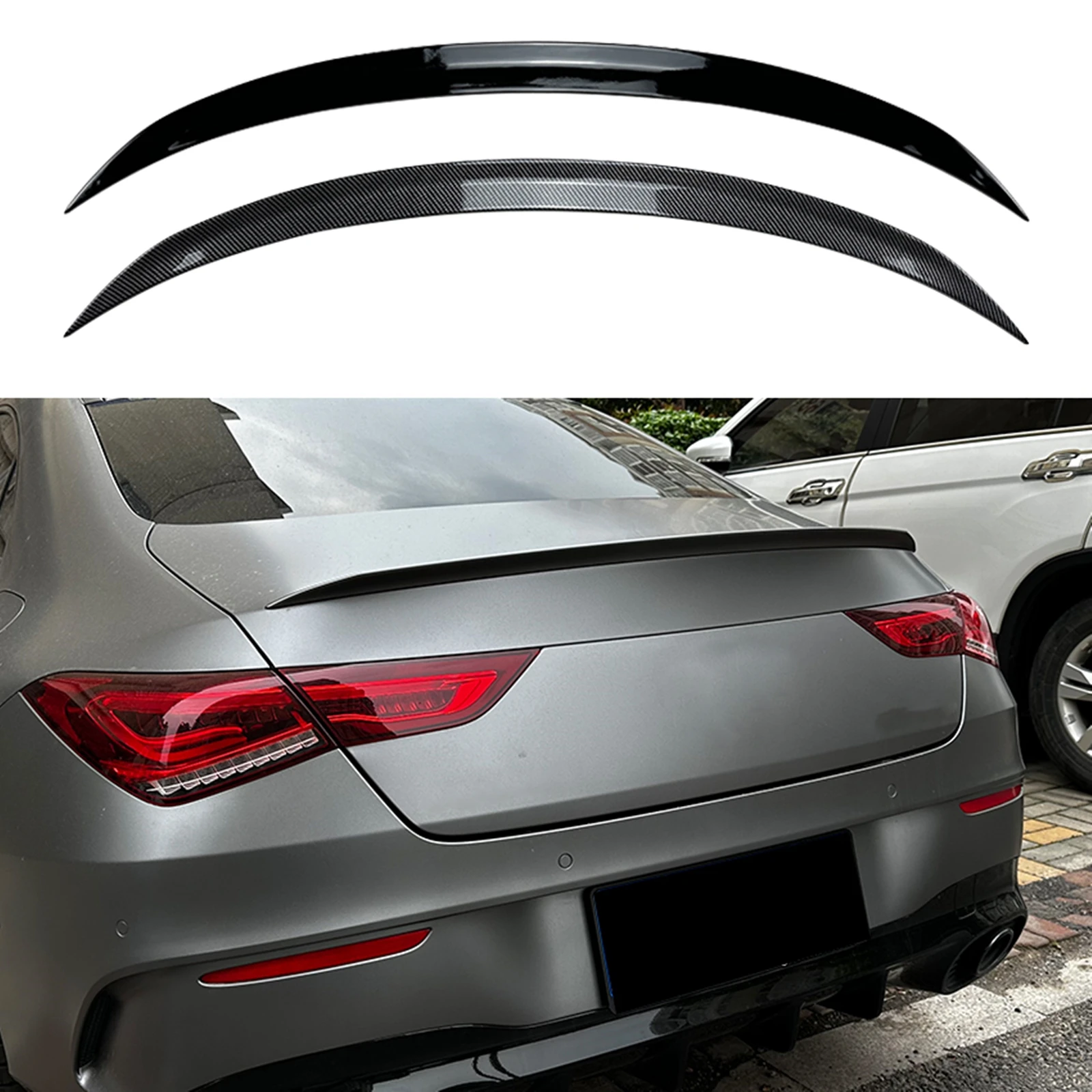 

Car Rear Trunk Lid Spoiler Wing Splitter Lip Kit For Mercedes Benz CLA Class C118 CLA250 CLA35 AMG CLA45 AMG 2020 2021 2022 2023