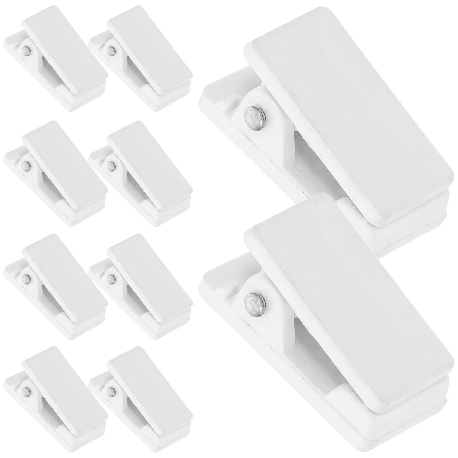10Pcs Id Card Clips Magnetic Spring Badge Clips for Name Tags Work Environment Refrigerator Notes Display Reusable Steel ABS