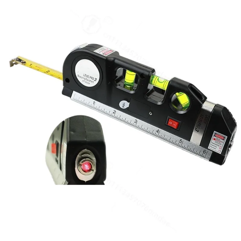 

4 In 1 Laser Level Tape Measure Portable Decoration Measuring Tool Infrared Mini Horizontal Vertical Line Level Ruler