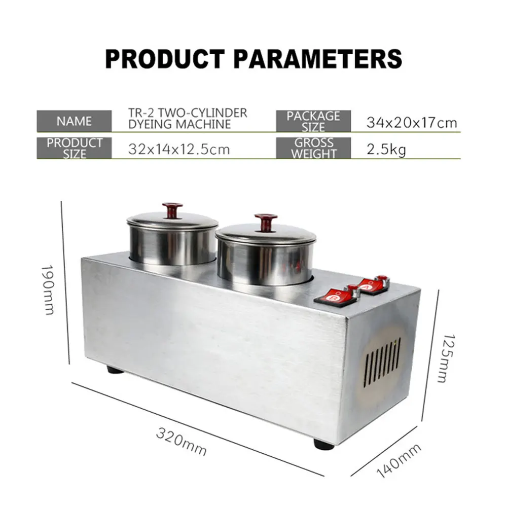 Glasses Processing Equipment Two-Cylinder Lens Dyeing Machine Temperature-Controlled Water Temperature Heating High Base TR-2