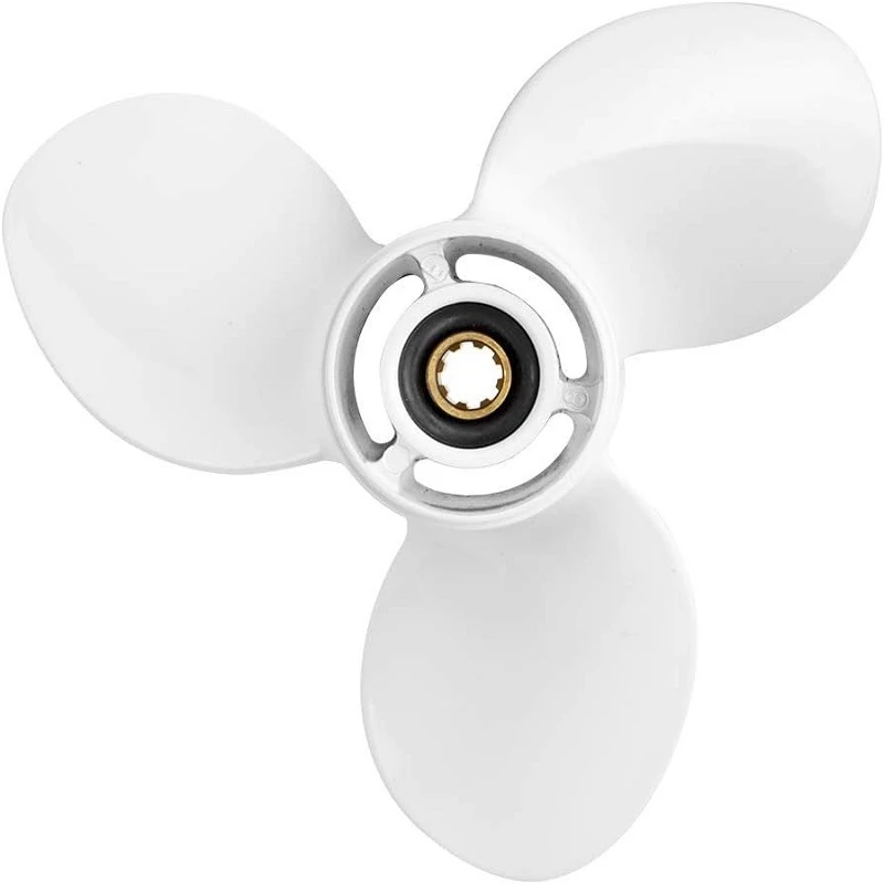 

63V-45943-10-EL Boat Propeller White Aluminum Alloy 9 1/4x11-J 3 Blade 8 Spline Tooth for Yamaha 9.9HP 15HP Outboard Motor