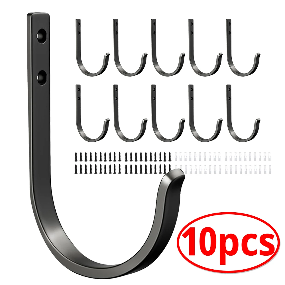 Gancho para ropa en forma de J, gancho de hierro para toalla montado en la pared, perchero, colgador de almacenamiento para el hogar, llave negra, sombrero, bolsa, gancho para toalla para cocina y dormitorio