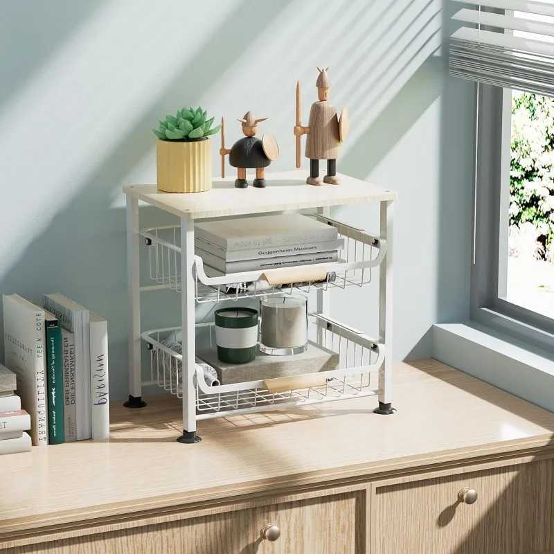 3-Layer Kitchen Fruit Storage Basket Snack Rack, countertop Storage Rack, Stackable Storage Rack with Desktop