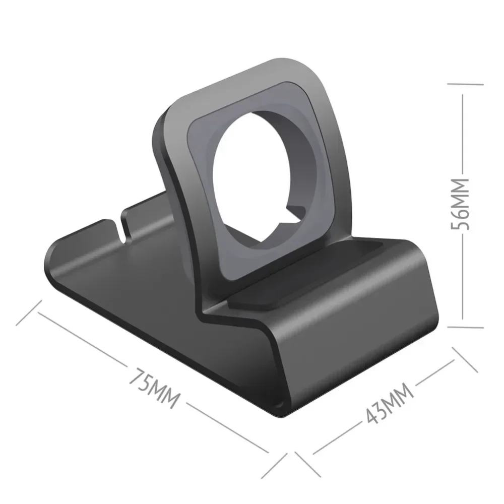 حامل شاحن ألومنيوم لساعة أبل قاعدة شحن حامل لساعة iWatch Ultra 1 2/10/9/SE/8/7/6/5/4/3/2/1 دعامة من السيليكون