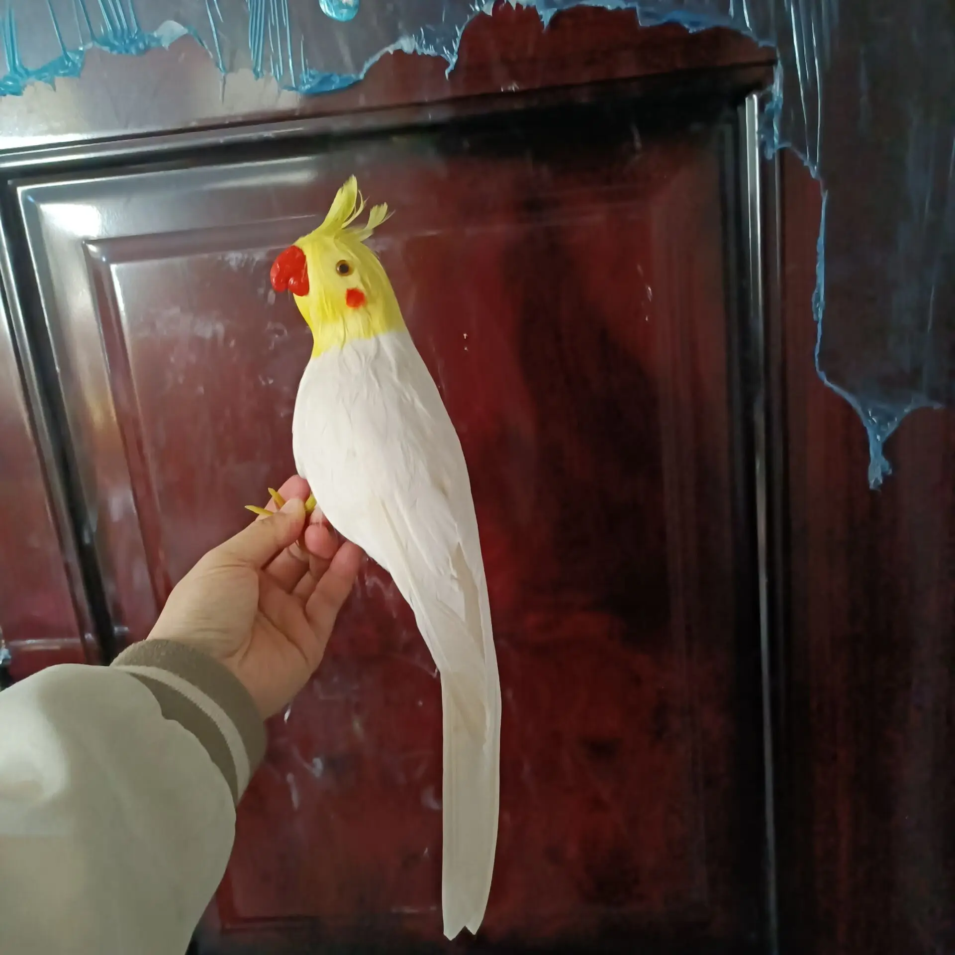 

cute simulation foam&feathers white parrot model toy garden decoration gift About 32cm e2656