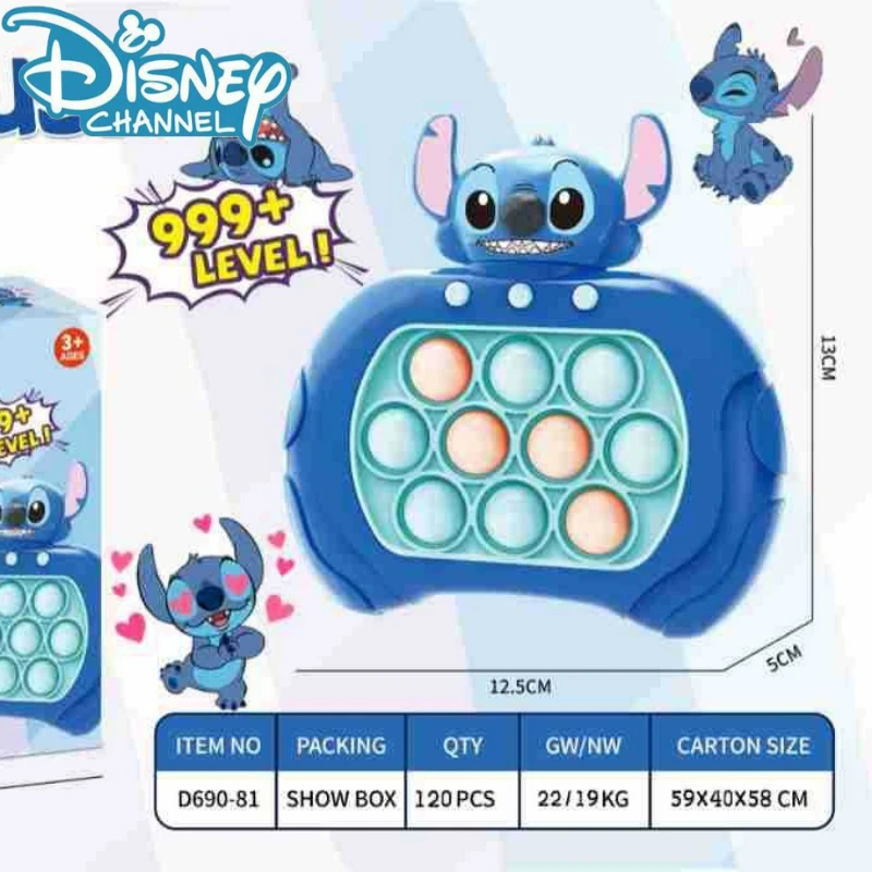 

2025 New Anime Disney Stitch Cartoon Children's Challenge Focus on Puzzle and Stress Relief Game Console Toys Birthday Gifts