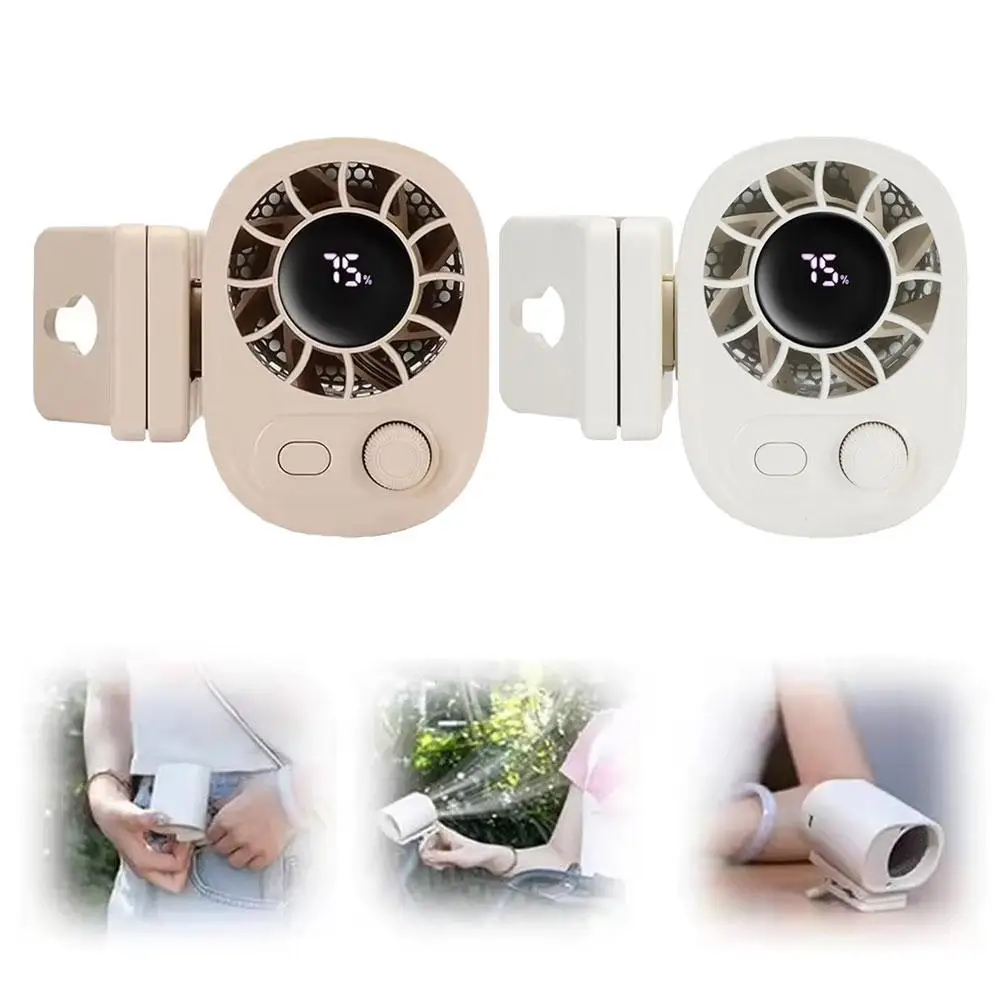 Hipacool Portable Car Clip Fan 360° Rotatable 100 Speed Wind 12V USB Rechargeable Electric Fan Low Noise Mini Fan Clamp Anywhere