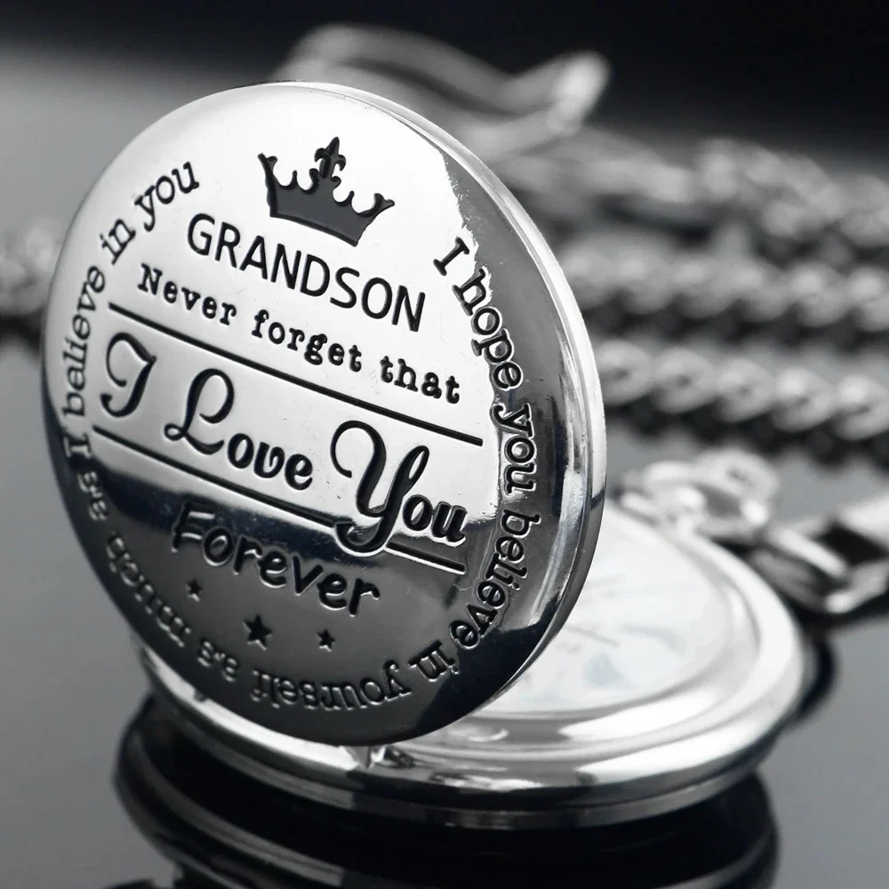 To My Dad I Love You Black Gold Unique Quartz Pocket Fob Watch Necklace Chain Pocket Watch Antique Men Father's Day Present Gift