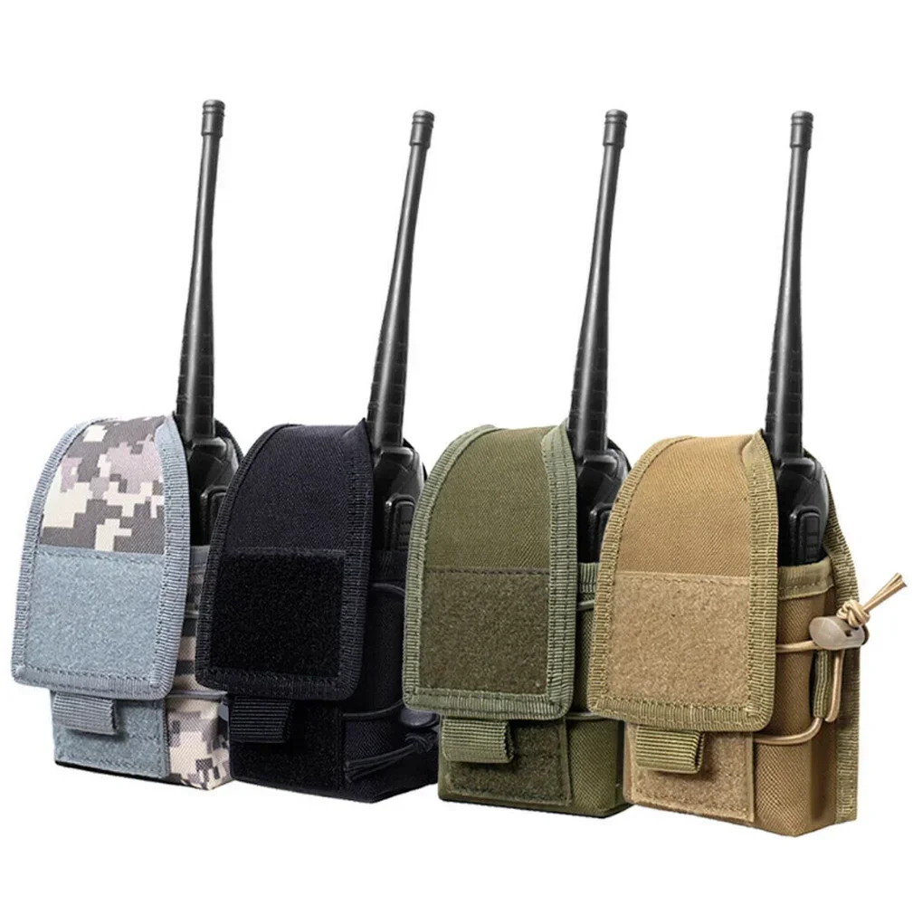 Tactical Molle Radio Pouch Talkie Walkie Holster EDC Tool Waist Bag Outdoor Sports Hiking Hunting Camping Interphone Holder Bags