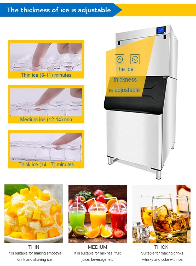 Best Quality 500 KG 24 Hour Bar Restaurant Milk Tea Shop KTV Ice Cube Maker Machine Ice Pop Making Machine