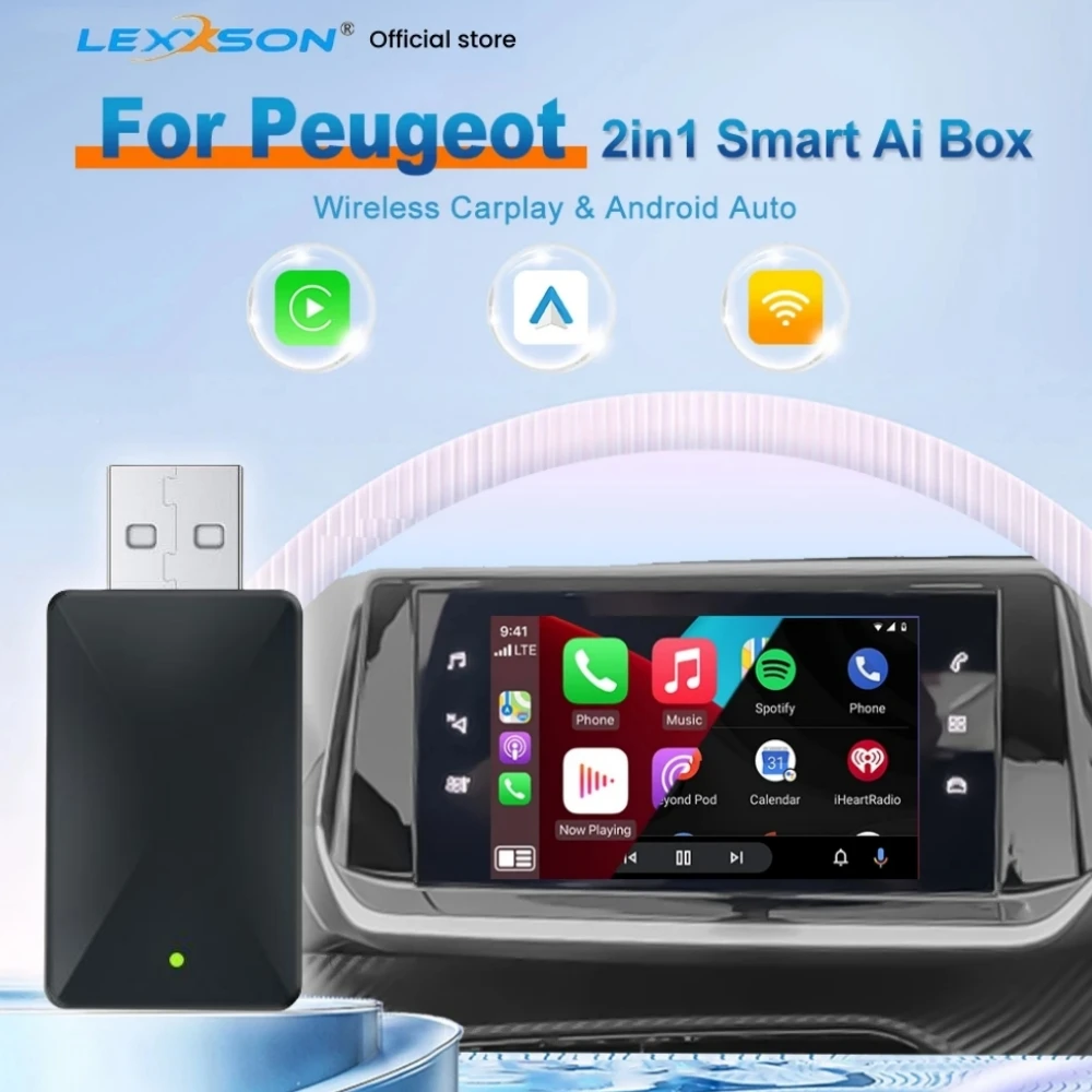 

New Wireless Adapter CarPlay Android Auto 2in1 Smart Dongle Play&Plug For Peugeot 208 2008 308S 3008 4008 408 301 308 308 SW 508