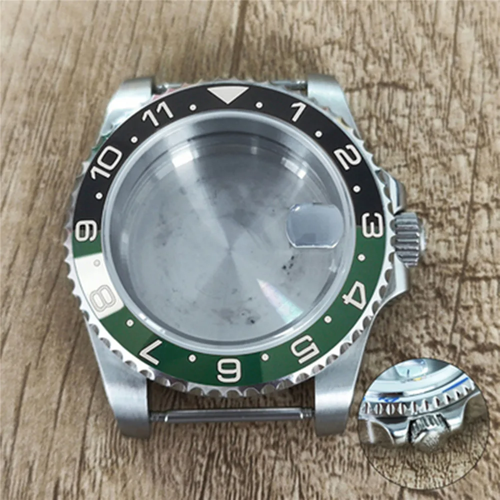 40mm 316L Steel Case Magnifying Sapphire Glass SUB/ GMT/ OMJ Dual Color Bezel For Japan NH35 Mechanical Movement Accessories