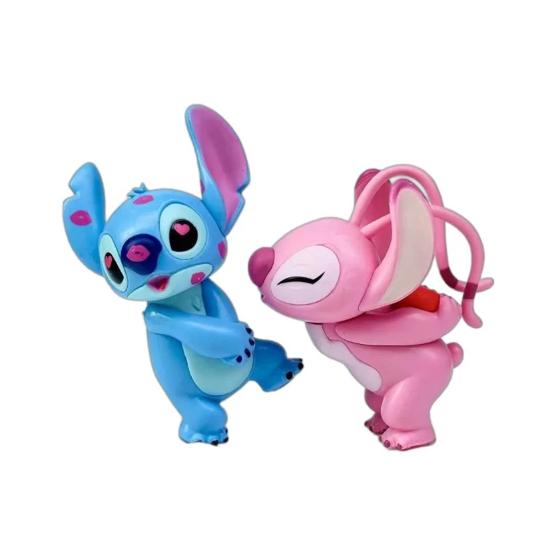 Lilo & Stitch Couple Stitch Handmade Doll Pvc Model Automotive Accessories Valentine'S Day Trendy Play Ornamen Gift For Birthday